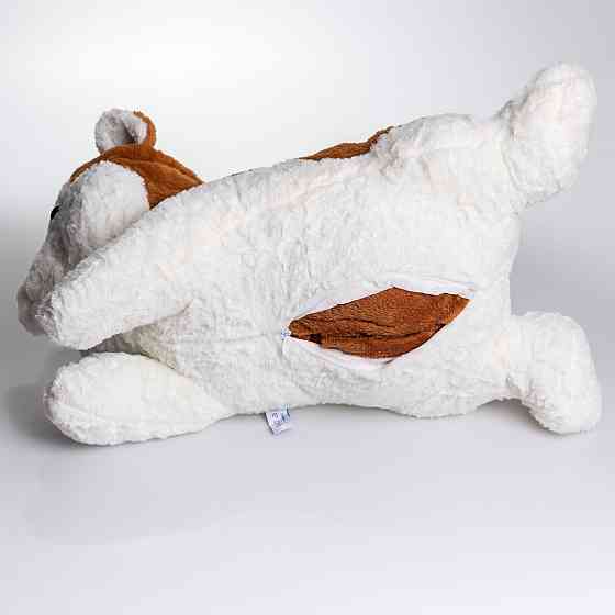 М'яка іграшка-плед, подушка 3 в 1 Хаскі плед в іграшці 50×30×26 (см) Коричневий 7124BR Коломыя