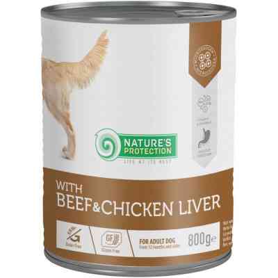 Консервы для собак Nature's Protection Beef and Chicken Liver 800 г (KIK45606) Винница