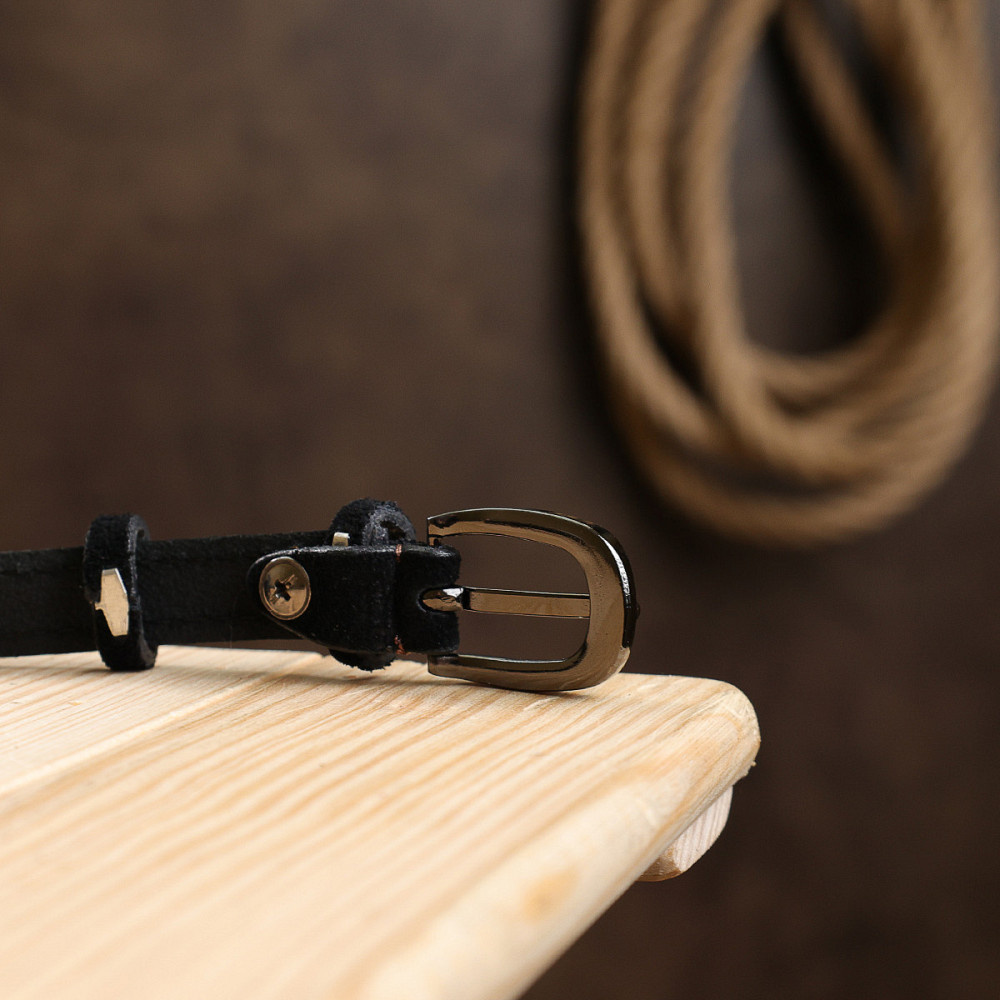 Замшевый женский ремень Черный (Vintage) Киев - изображение 3