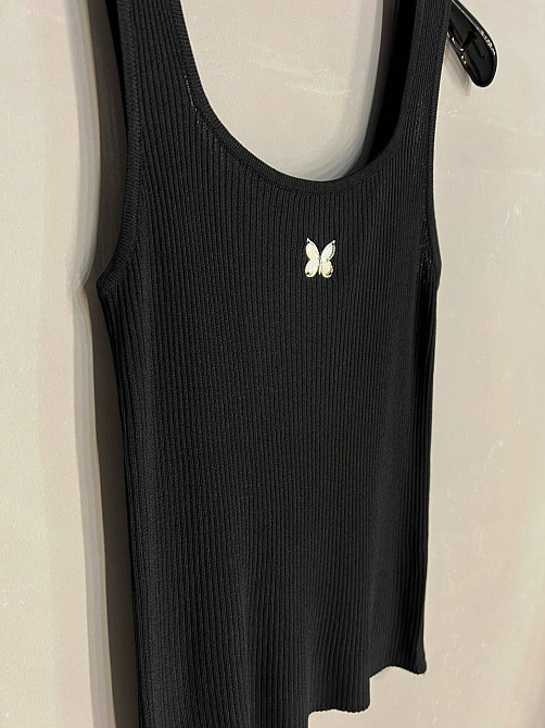 Майка жіноча A-N 2206 в рубчик з метеликом, чорний, one size Київ - фото 15