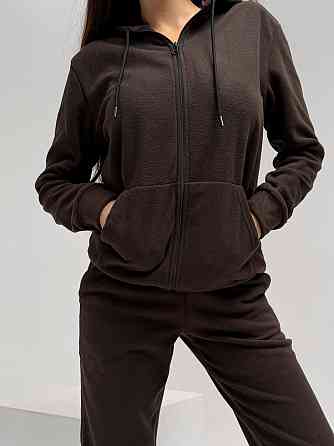 Жіночий повсякденний теплий костюм на флісі двійка Шоколад, 50/52 Одеса