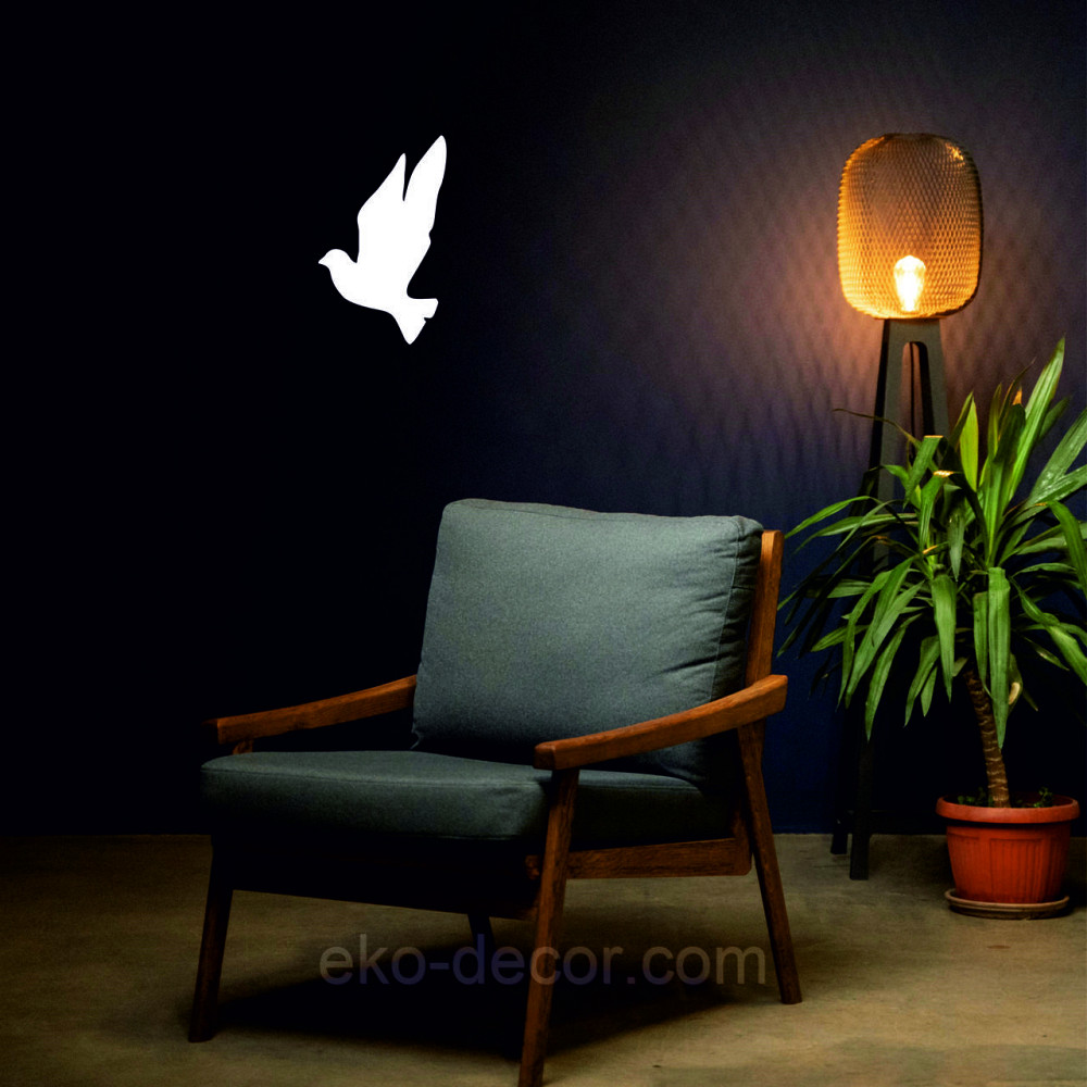 Декоративное настенное Панно «Птичка» Декор на стену(цена за 1шт) 20*12 см, Белый Киев - изображение 2