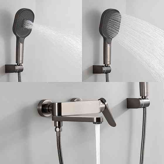 Смеситель для ванны GAPPO G3210-9 с душевым гарнитуром, графит Киев