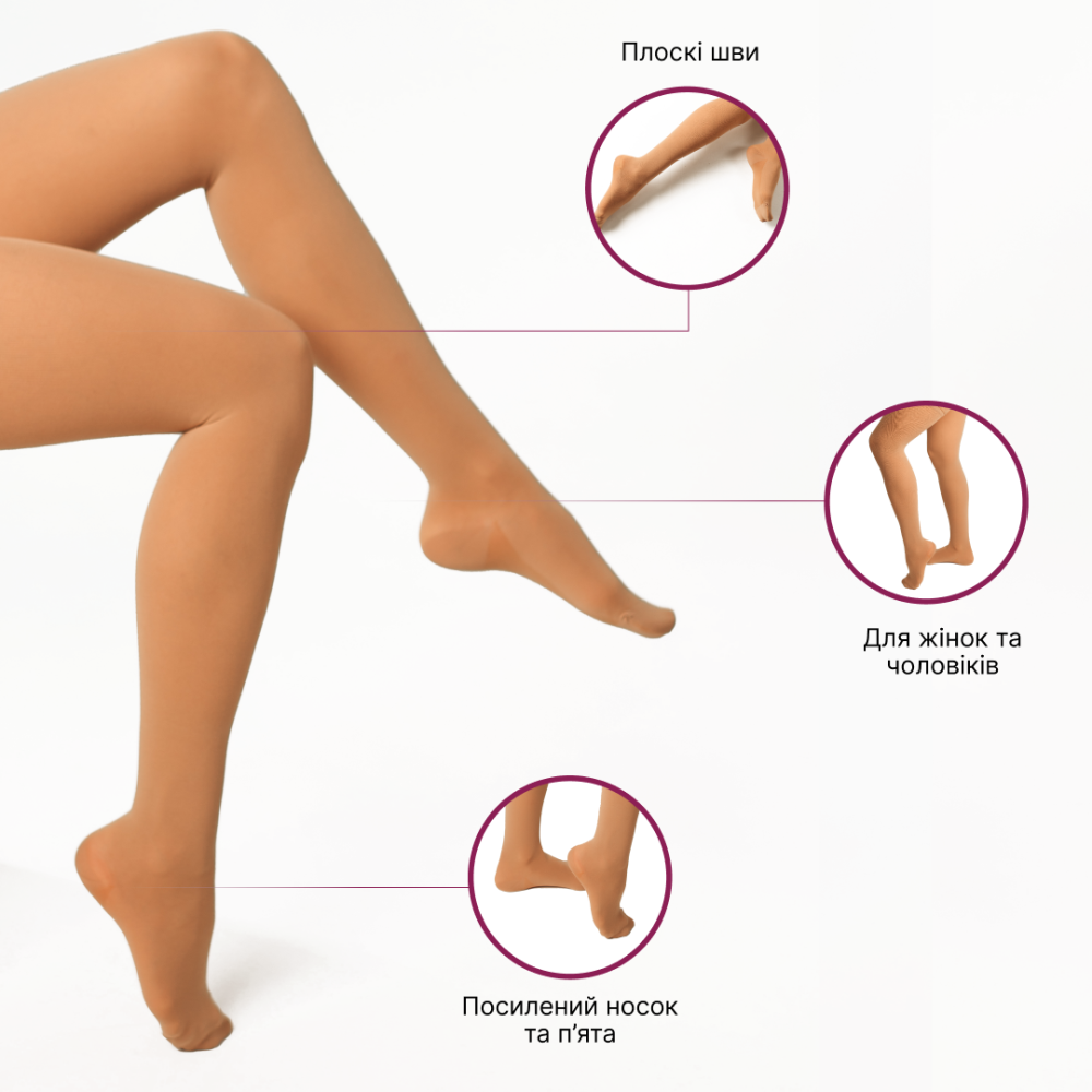 Колготы компрессионные медицинские 3 класс (бежевый) стандартные Microtrans Микрофибра Днепр - изображение 3