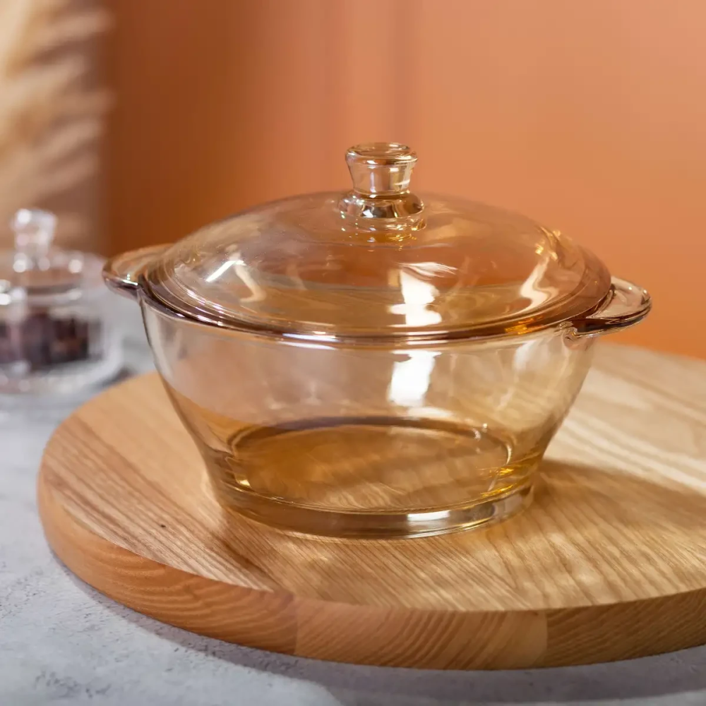 Скляна супниця з кришкою 1 л для гарячих страв Ø 15.5 см Київ - фото 5