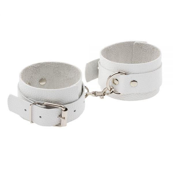 Наручники Leather Standart Hand Cuffs, White Sex Aura Київ - фото 1