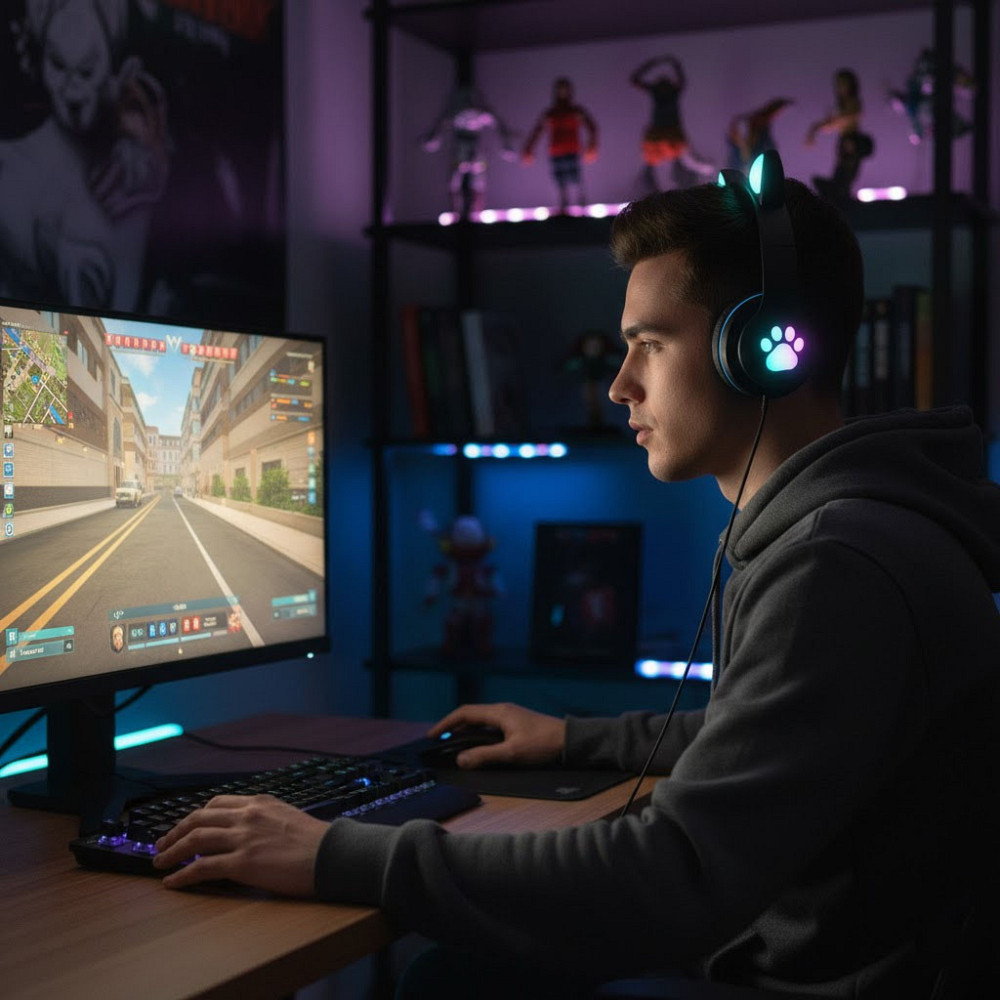 Беспроводные наушники с кошачьими ушками,VZV-23M,Черные SBR Киев - изображение 5