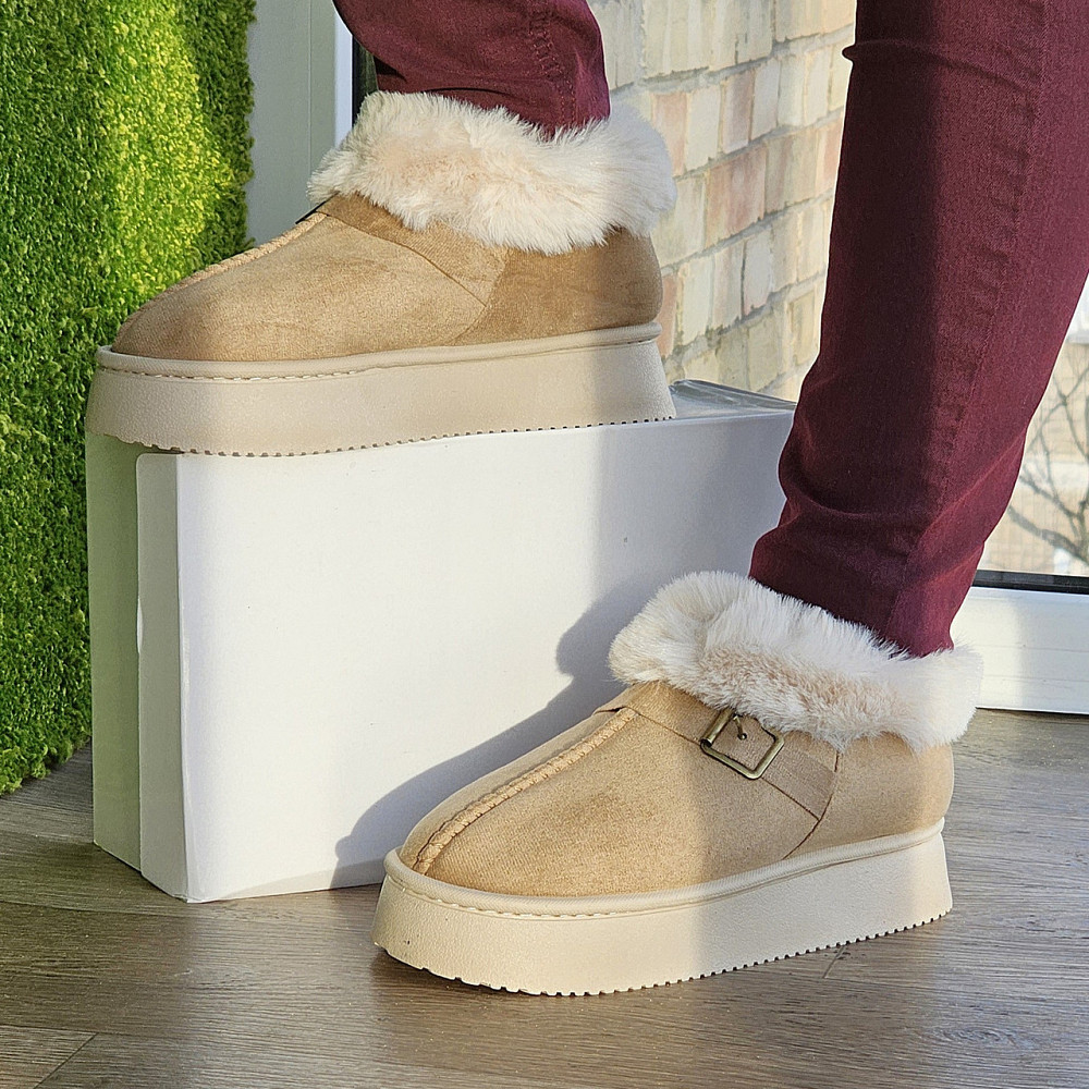 Зимові жіночі Уги Бежеві Чоботи з Хутром Теплі Сірі (розміри: 36,37,38,39,40,41) Дніпро - фото 1