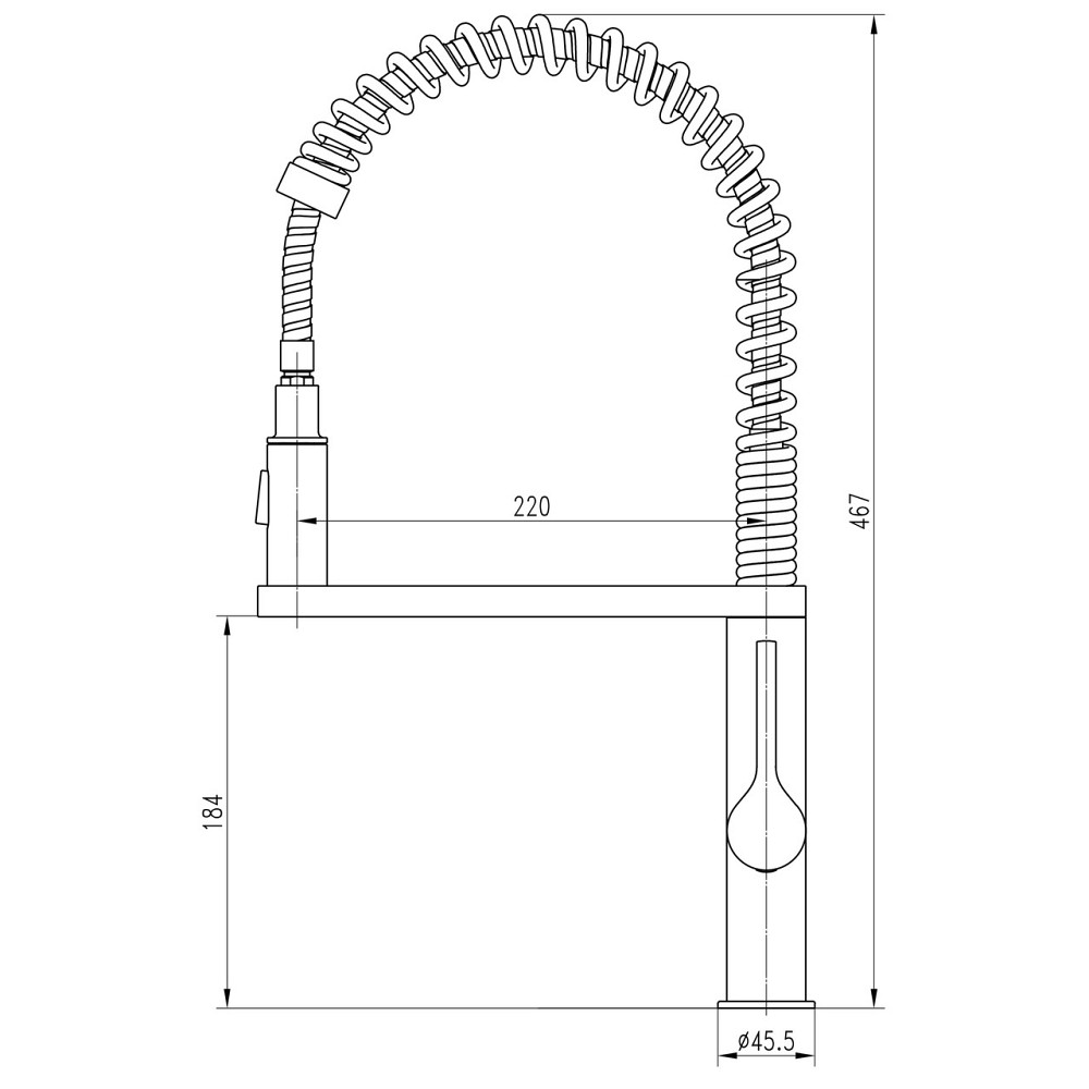 Змішувач для кухні TOPAZ SARDINIA TS-08401-H71 Гнучкий вилив на пружині, з душовою насадкою (000027422) Київ - фото 8