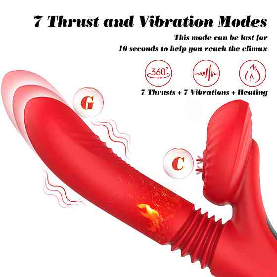 Вибратор для двойной стимуляции Silicone Vibrator 7 Powerful Modes Sex Aura Киев