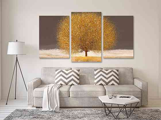 Модульна картина у вітальню/ спальню Золоте дерево Art-742_3 70x130 см Київ