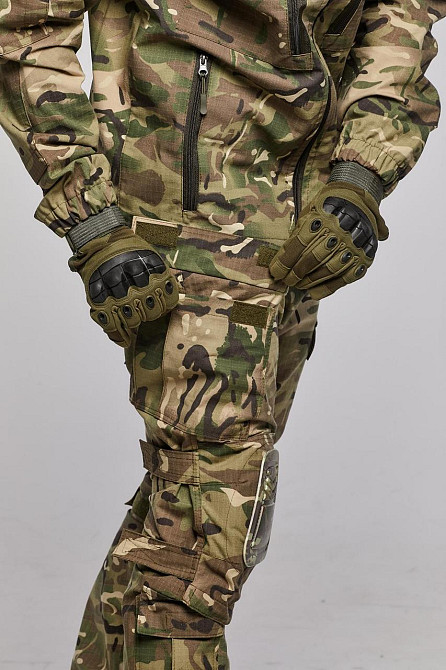 Чоловічі літні армійські посилені штани штурмові мультикам ,тактичні шатни ріп стоп з наколінниками і липучками під коліно Львів - фото 5
