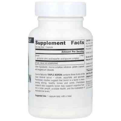 Минералы Source Naturals Бор тройной, 3 мг, Triple Boron, 100 капсул (SNS-01913) Винница