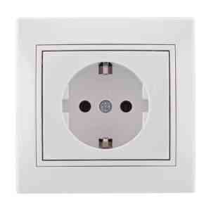 MIRA білий Розетка внутрішня із заземленням з білою вставкою Лезард Житомир