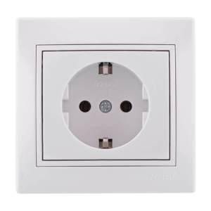 MIRA білий Розетка внутрішня із заземленням з білою вставкою Лезард Житомир - изображение 1