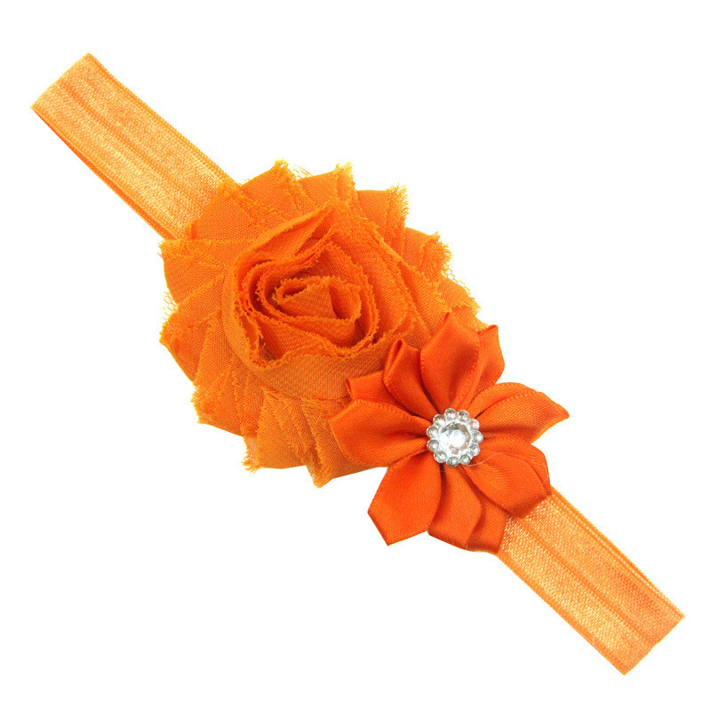 Повязочка на голову детская оранжевая - декор 9см, размер универсальный (на резинке) Киев - изображение 1