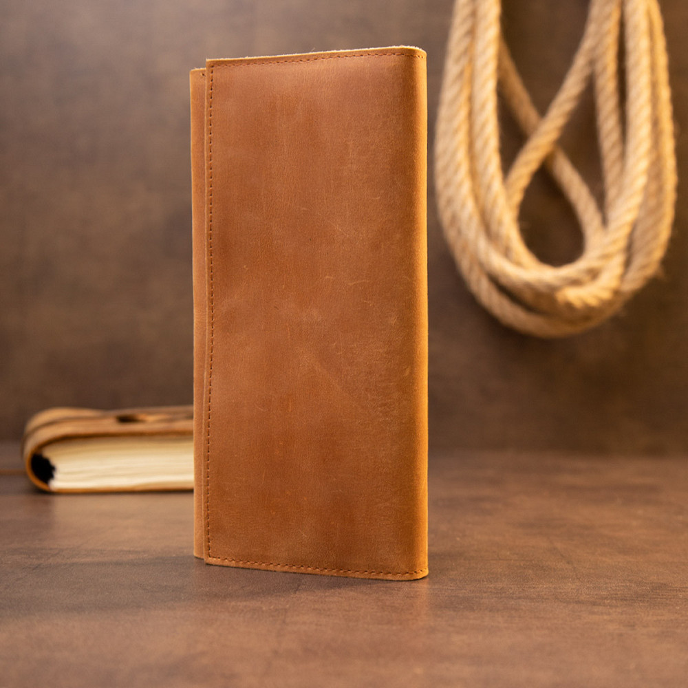 Портмоне в ретро стилі і матовій шкірі 14295 Vintage Рудий Київ - фото 4