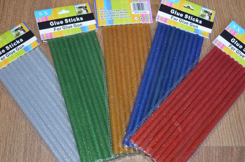 Клеевые стержни диам.-7мм, длина 190мм, белый с блестинками. (1 стержень) Полтава - изображение 1