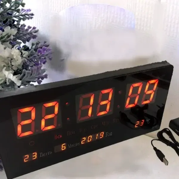 LED-годинник 3615 з червоним підсвічуванням Одеса - фото 1