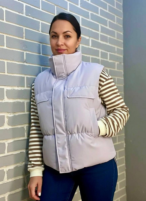 Жилет женский JOY ONE 86165 с карманами воротник стойка сиреневый, сиреневый, XL Киев - изображение 19