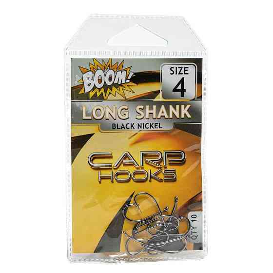 Гачок для мирної риби Long Shank №4 (10 шт/уп) (Black Nickel) ТМ BOOM Київ