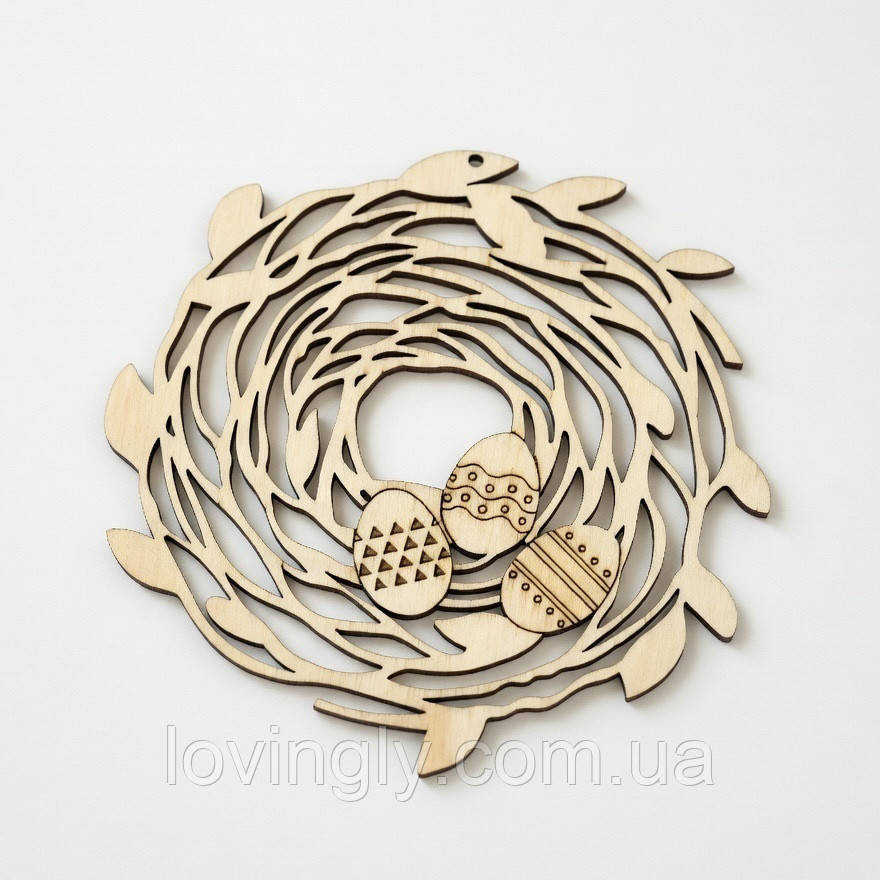 Пасхальный веночек для раскрашивания фанера 15×15 см детское творчество Ирпень - изображение 2