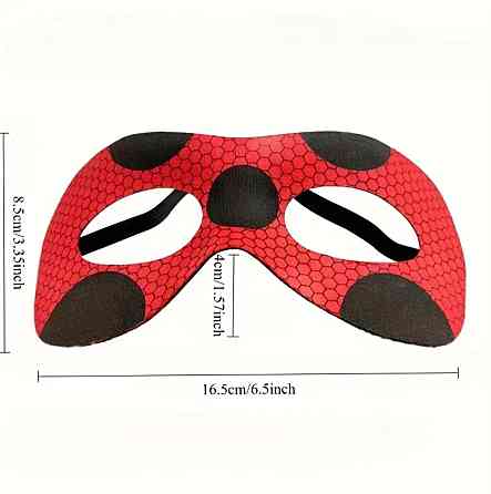 Детская маска в горошек карнавальная one size красно-черный Киев