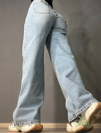 Джинсы женские Its Basic 2499-3 Wide Leg jeans с высокой талией широкие ровные от бедра с выточками  Одесса - изображение 3