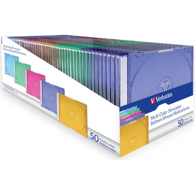 Бокс для диска CD/DVD Slimcase Assorted colours 50шт Verbatim (49973) Вінниця - фото 2