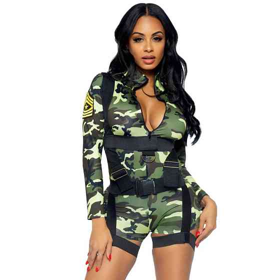 Костюм військової Leg Avenue Goin Commando, S, 2 предмети, зелений Sex Aura Київ
