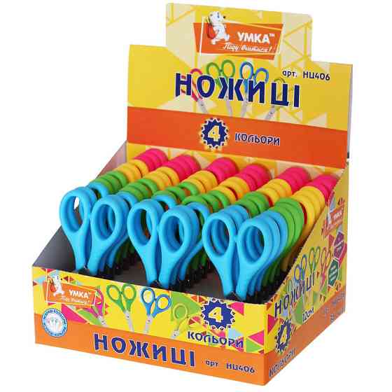 Ножиці дитячі 12 см "Умка" з потовщеними ручками, НЦ406, (дисплей мікс 24 шт.), шт Київ