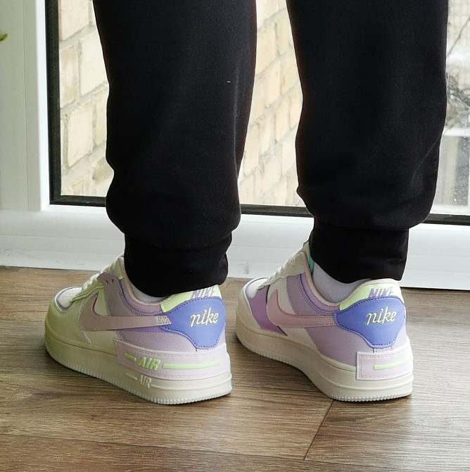 Кросівки Nike Force Білі Жіночі Квітн Шкіряні Форси Різнобарвні Найк (розміри: 36,37,38,39,40,41) - 25 Дніпро - фото 4