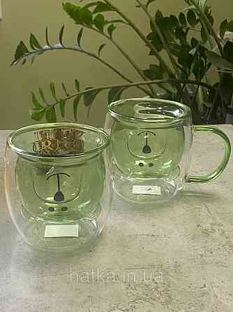 Піала без ручки чашка подвійне скло Olens "Зелений Умка" 250 мл зелена Київ