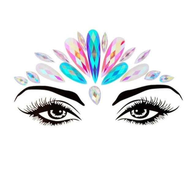 Прикраси для обличчя із страз one size різнобарвний Київ - фото 1