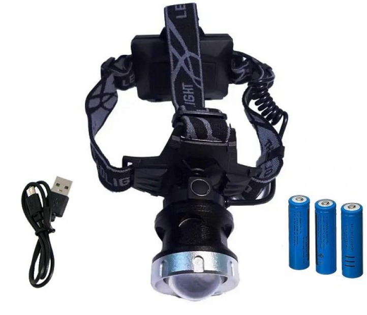 Ліхтарик налобний BAILONG BL-8070-P50 3*18650 4 режими роботи, фокусування ZOOM, дальність до 1200м 8092 Одеса - фото 3