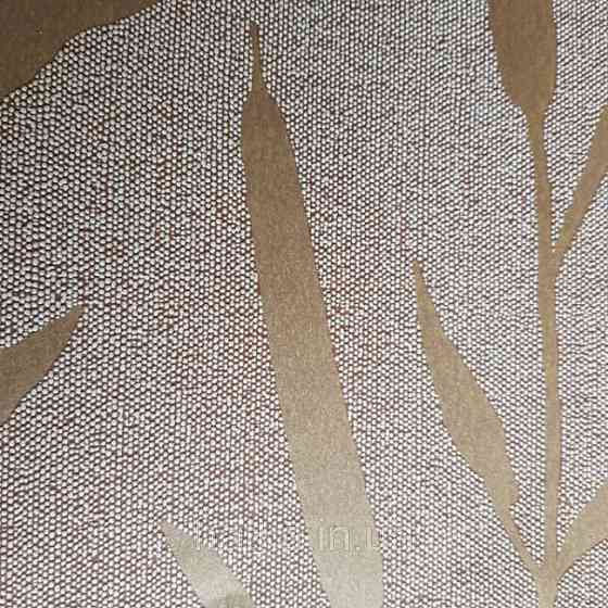 Шпалери вінілові на флізелін Marburg 82201 Giulia листя гілки очерет золотисті на коричневому однотоне Київ