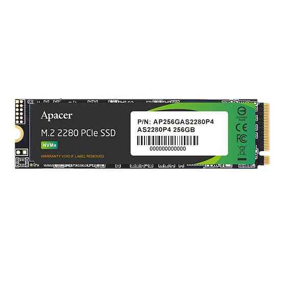 SSD диск накопитель M.2 Apacer AS2280P4 256GB 2280 PCIe 3.0x4 NVMe 3D TLC Read/Write: 2100/1300 MB/sec Одесса