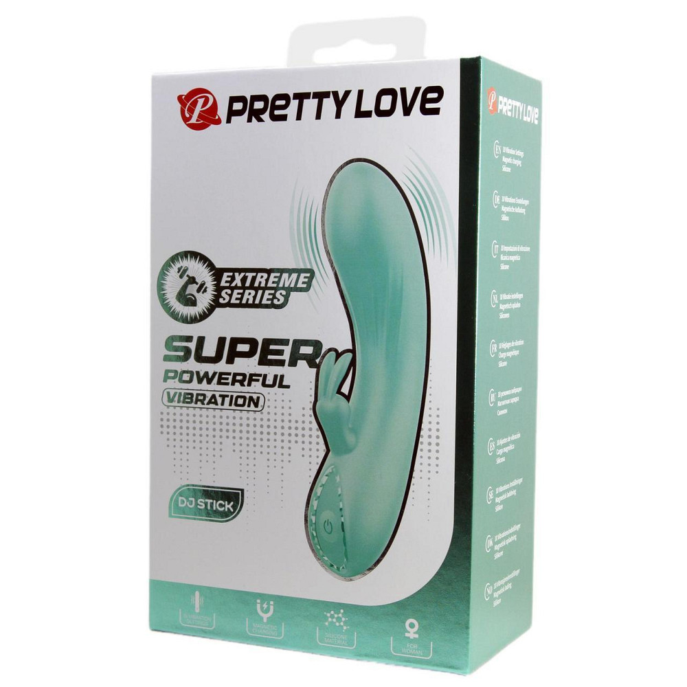 Вибратор-кролик PRETTY LOVE DJ Stick бирюзовый, 12.7 х 2.7 см Sex Aura Киев - изображение 9