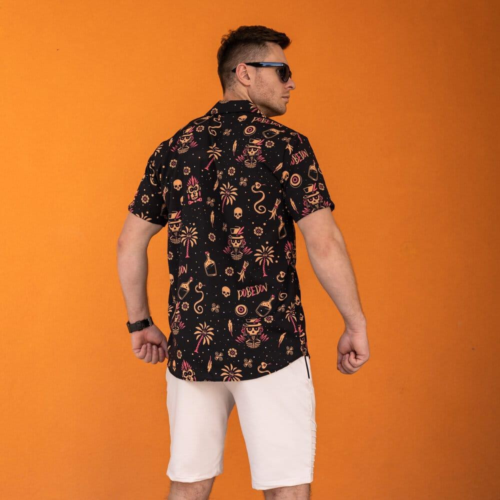 Чоловіча сорочка з коротким рукавом чорна Pobedov Totem Київ - фото 3