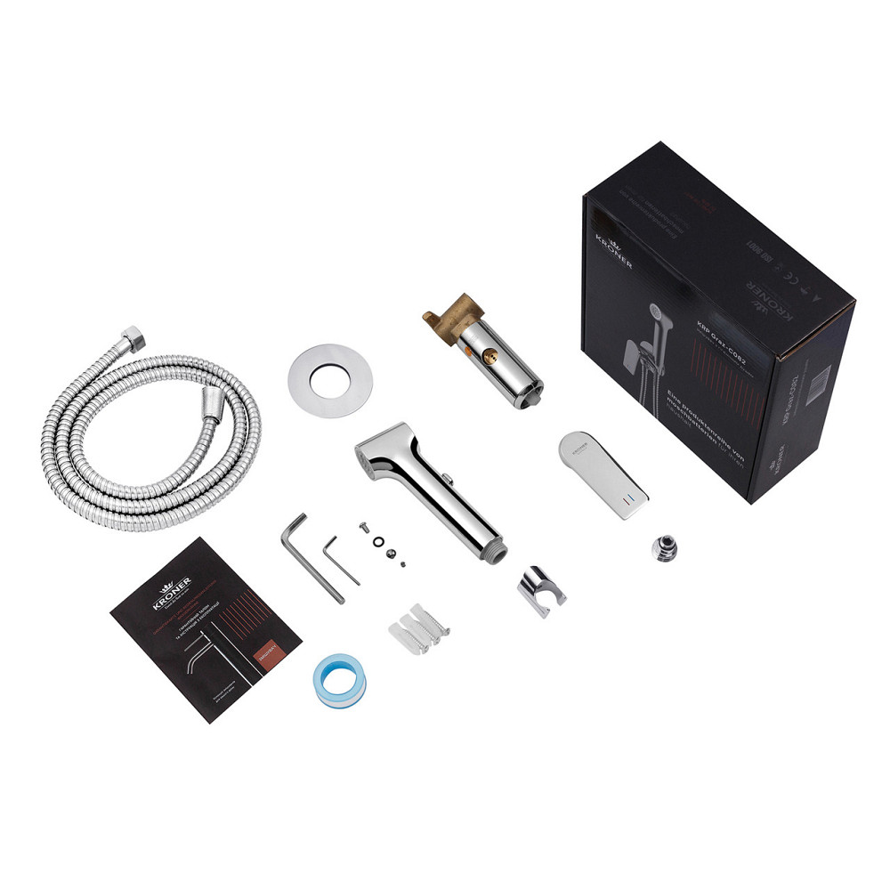 Набір для гігієнічного душу прихованого монтажу зі змішувачем Kroner KRP Graz — C082 Київ - фото 7