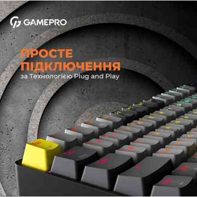 Клавіатура GamePro MK130G Pro Outemu Red Switch Hot-Swap 60 RGB USB/Wireless/Bluetooth Black (MK130G Pro) Вінниця