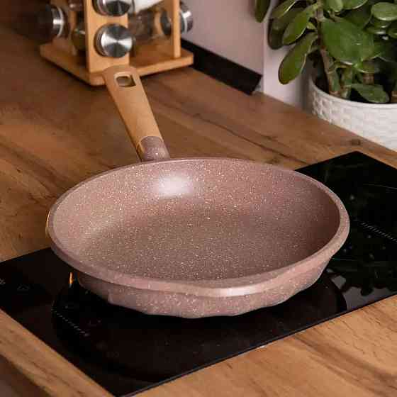 Алюмінієва сковорода 1,8 л, мармурове антипригарне покриття, Ø 24 см, товсте дно, кавовий MGC HP-4-418CO Коломия