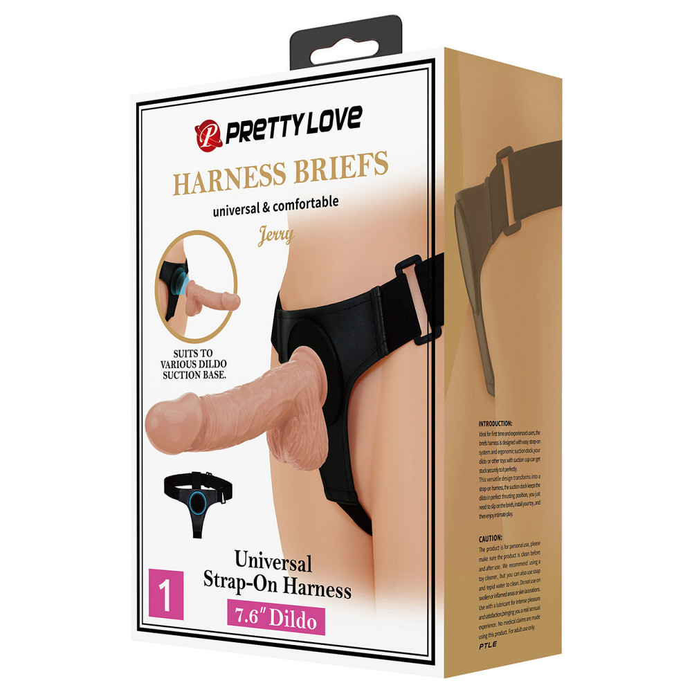 Страпон - Pretty Love Harness Briefs Jerry 7.6" Sex Aura Київ - фото 10