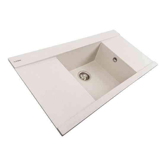 Гранітна мийка для кухні Platinum 9651 ATLAS матова Біла в крапку Коломия