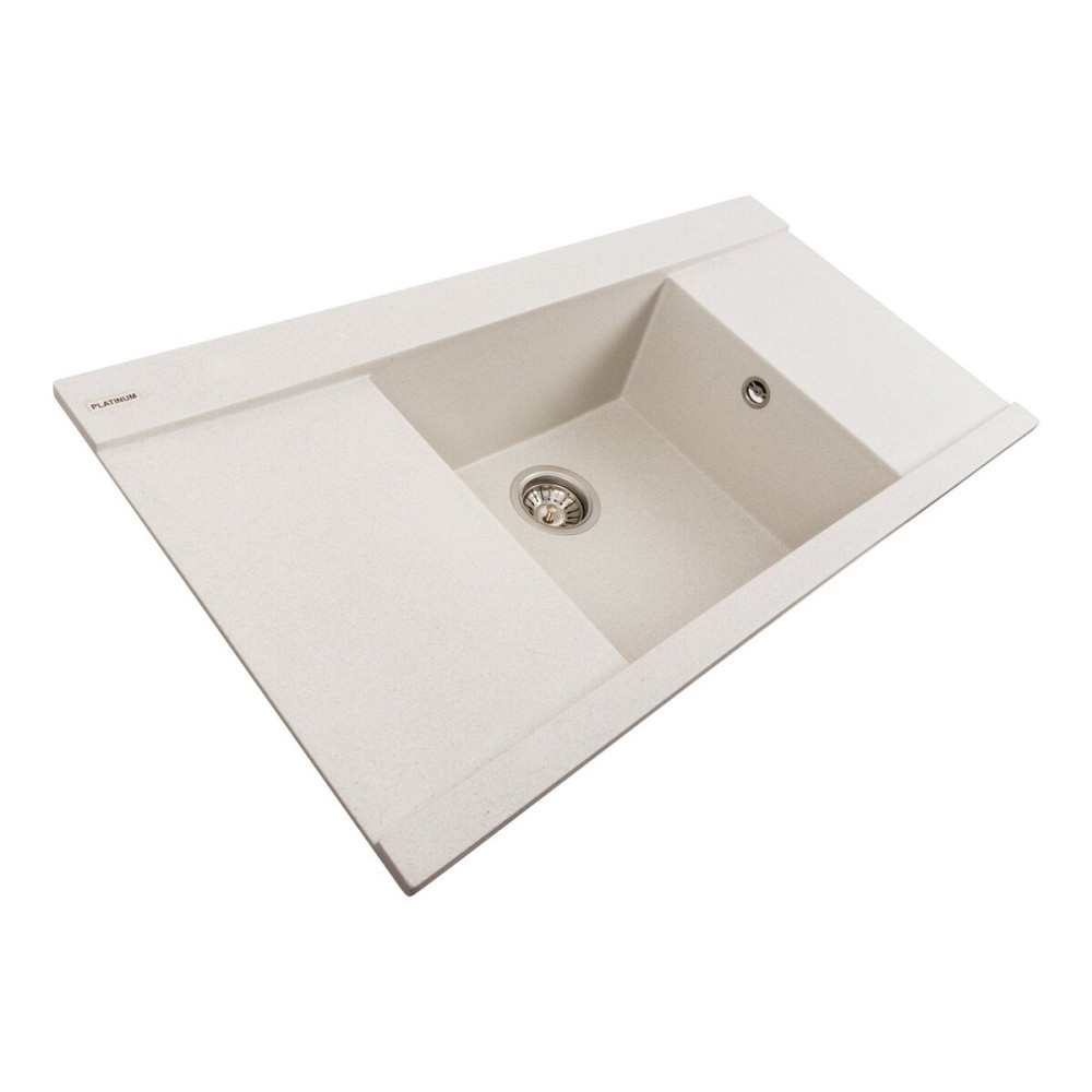 Гранітна мийка для кухні Platinum 9651 ATLAS матова Біла в крапку Коломия - фото 2