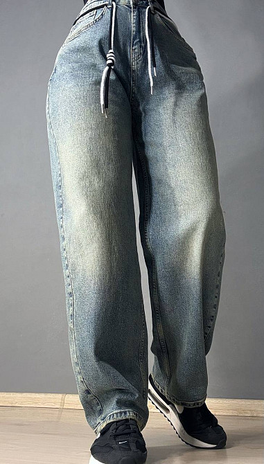 Джинсы женские Mikaletta 9521-1 SKATER оверсайз широкие с поясом винтажные синие, синий, 27, 27, 83 см, 110 см Киев - изображение 9