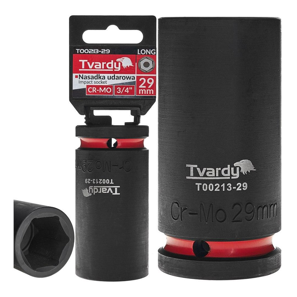 Головка ударна "Tvardy" з хром-молібденової сталі (Cr-Mo)  3/4"  6-гранна довга 29 мм Киев - изображение 2
