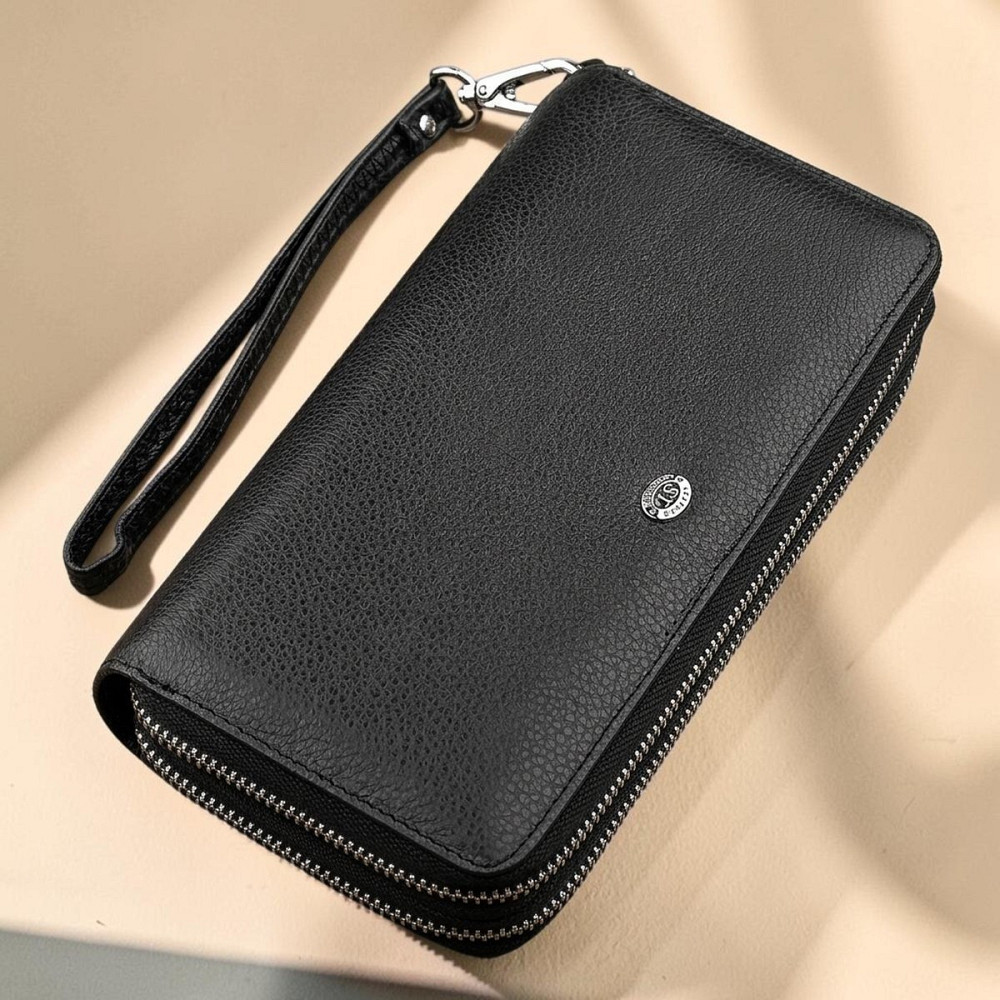 Чоловічий шкіряний гаманець-клатч, чорний (ST Leather) Київ - фото 16