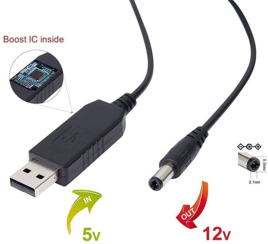 Кабель переходник USB – 5.5x2.1 мм, 1 м, повышающий с 5 В до 9 В, для питания роутера и модема Киев - изображение 6