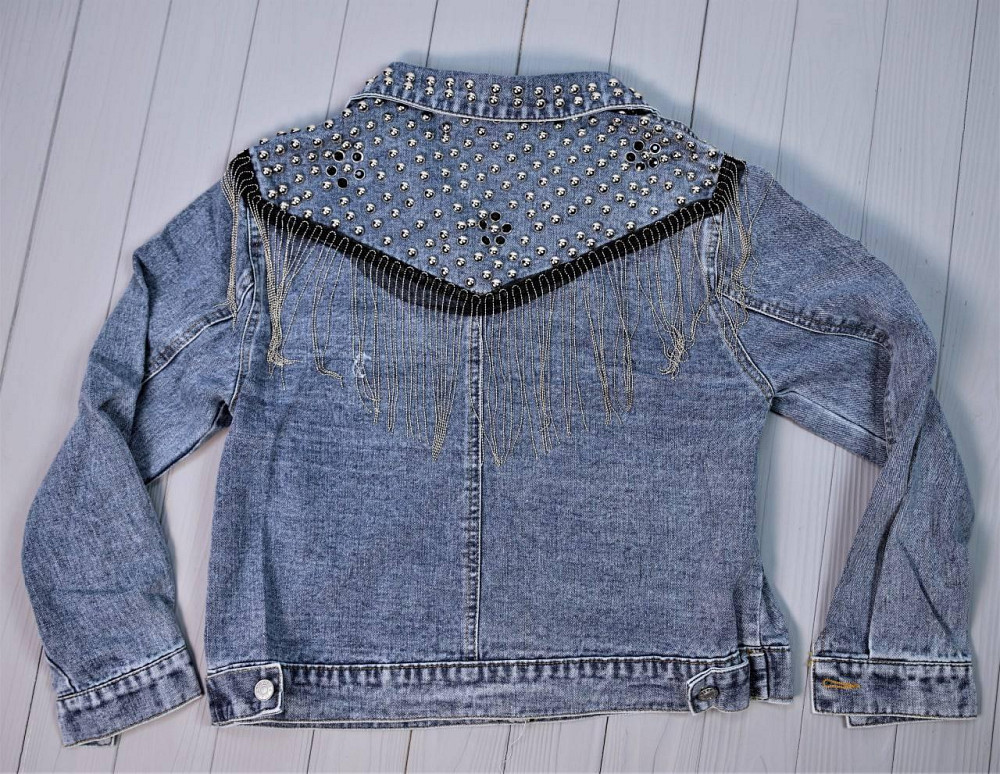 Джинсовая куртка женская оверсайз с бахрамой р 42-46 Харьков - изображение 5